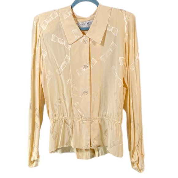 Vintage Norma Walters Silk Peplum Blouse - Picture 2 of 6